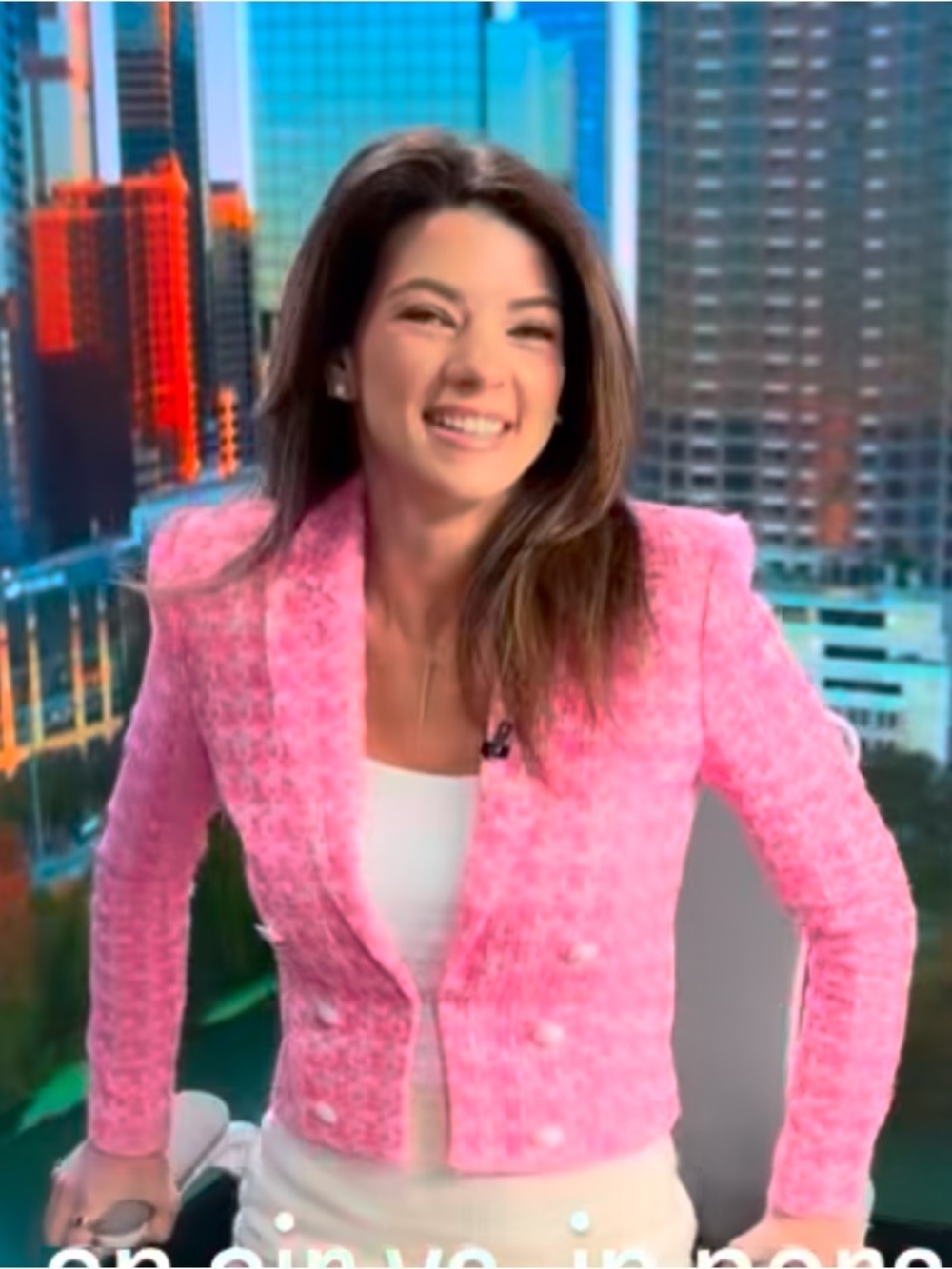 L'AGENCE Vibrant Pink Tweed Shawl-Collar Blazer